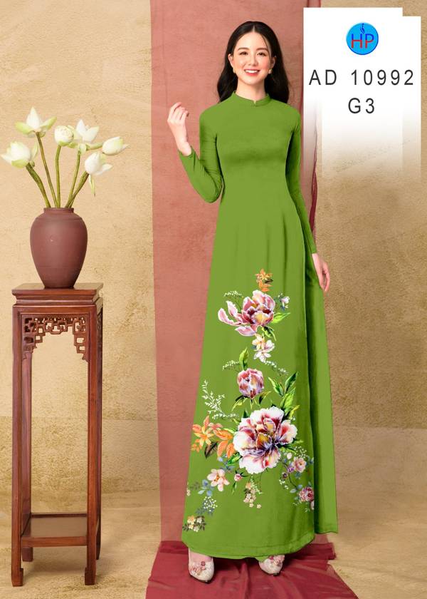 Vải Áo Dài Hoa In 3D Độc Đáo AD 10992 44 Vải Áo Dài Hoa In 3D Độc Đáo AD 10992