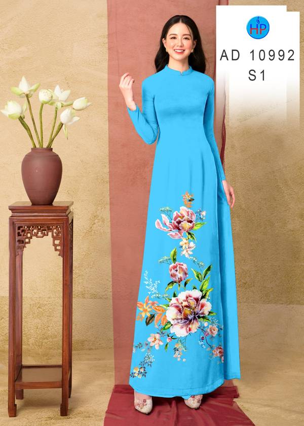 Vải Áo Dài Hoa In 3D Độc Đáo AD 10992 48 Vải Áo Dài Hoa In 3D Độc Đáo AD 10992