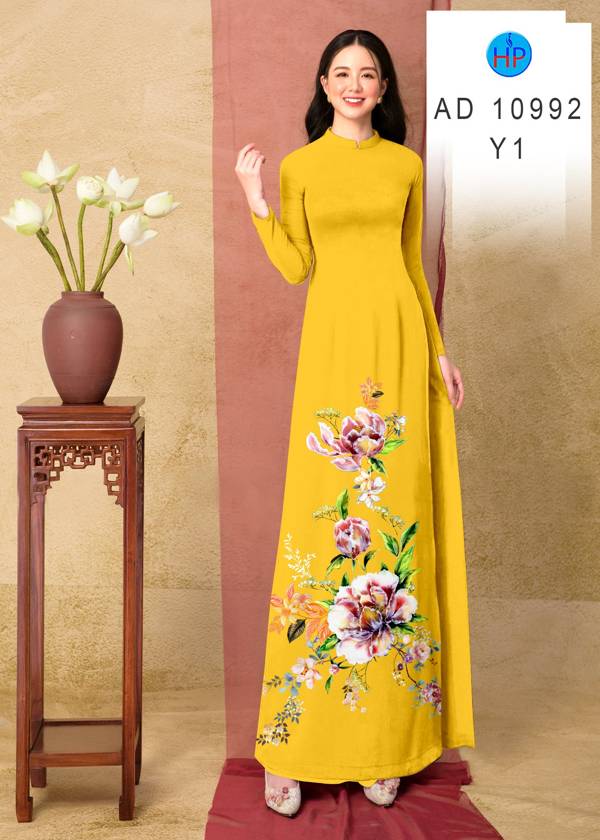 Vải Áo Dài Hoa In 3D Độc Đáo AD 10992 51 Vải Áo Dài Hoa In 3D Độc Đáo AD 10992