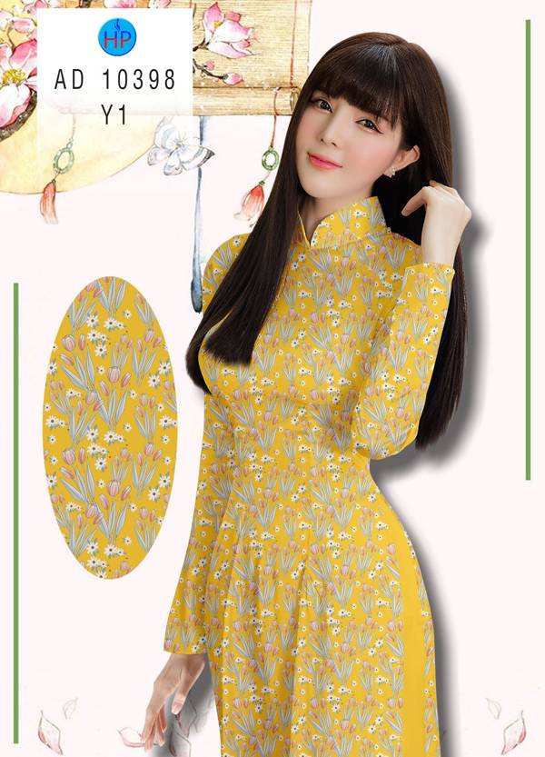 Vải Áo Dài Hoa Nhí Kiểu Mới AD 10398 40 Vải Áo Dài Hoa Nhí Kiểu Mới AD 10398