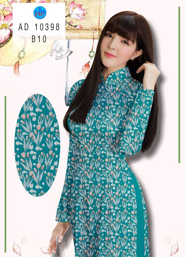 Vải Áo Dài Hoa Nhí Kiểu Mới AD 10398 42 Vải Áo Dài Hoa Nhí Kiểu Mới AD 10398