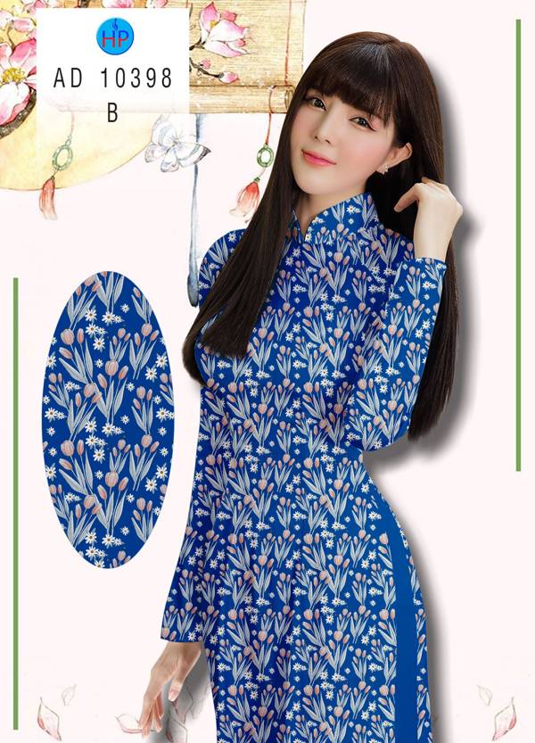 Vải Áo Dài Hoa Nhí Kiểu Mới AD 10398 43 Vải Áo Dài Hoa Nhí Kiểu Mới AD 10398