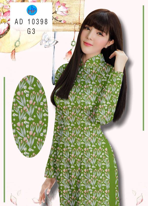 Vải Áo Dài Hoa Nhí Kiểu Mới AD 10398 48 Vải Áo Dài Hoa Nhí Kiểu Mới AD 10398
