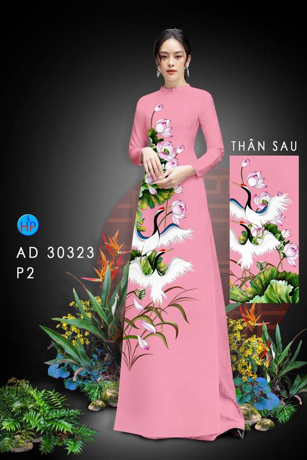 Vải Áo Dài Chim Hạc Kiểu Mới AD 30323 38 Vải Áo Dài Chim Hạc Kiểu Mới AD 30323