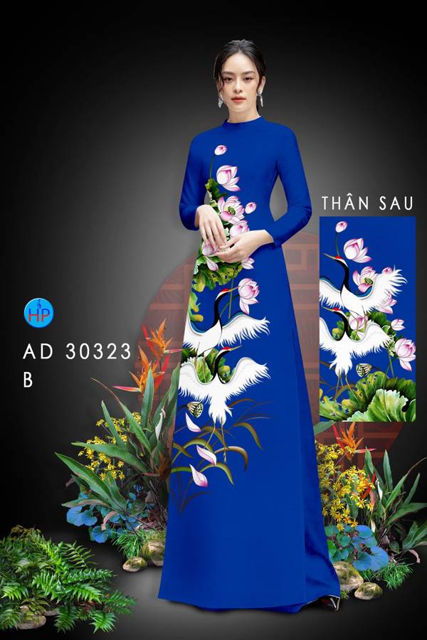 Vải Áo Dài Chim Hạc Kiểu Mới AD 30323 39 Vải Áo Dài Chim Hạc Kiểu Mới AD 30323