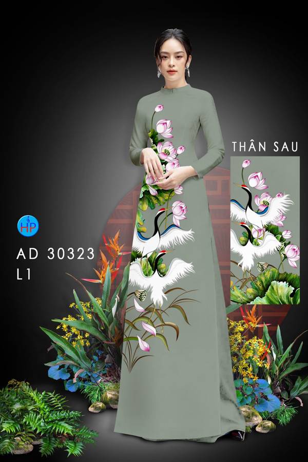Vải Áo Dài Chim Hạc Kiểu Mới AD 30323 43 Vải Áo Dài Chim Hạc Kiểu Mới AD 30323