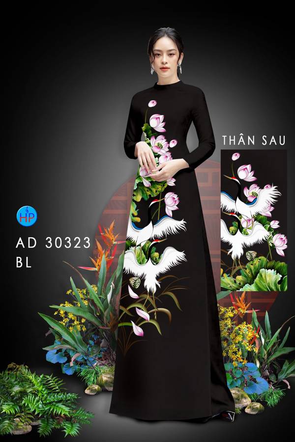Vải Áo Dài Chim Hạc Kiểu Mới AD 30323 40 Vải Áo Dài Chim Hạc Kiểu Mới AD 30323