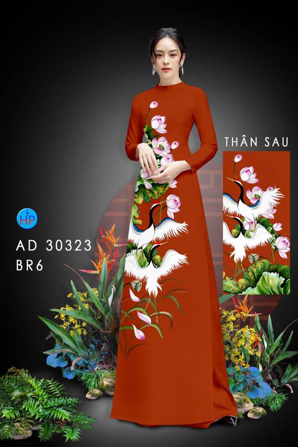 Vải Áo Dài Chim Hạc Kiểu Mới AD 30323 41 Vải Áo Dài Chim Hạc Kiểu Mới AD 30323