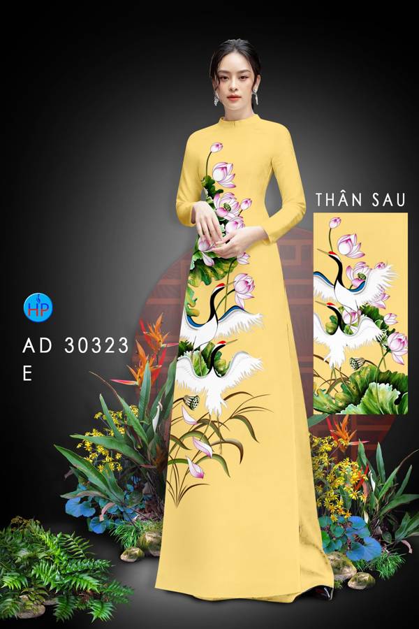 Vải Áo Dài Chim Hạc Kiểu Mới AD 30323 42 Vải Áo Dài Chim Hạc Kiểu Mới AD 30323