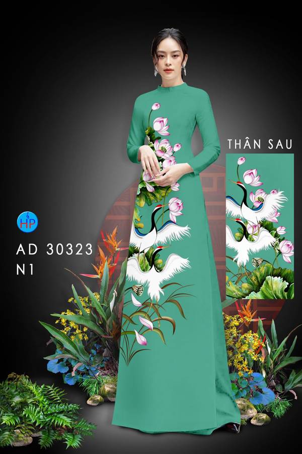 Vải Áo Dài Chim Hạc Kiểu Mới AD 30323 44 Vải Áo Dài Chim Hạc Kiểu Mới AD 30323