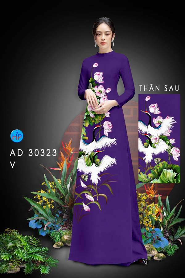 Vải Áo Dài Chim Hạc Kiểu Mới AD 30323 46 Vải Áo Dài Chim Hạc Kiểu Mới AD 30323