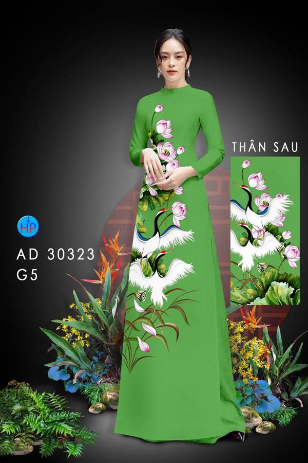 Vải Áo Dài Chim Hạc Kiểu Mới AD 30323 45 Vải Áo Dài Chim Hạc Kiểu Mới AD 30323