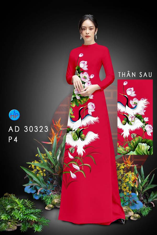 Vải Áo Dài Chim Hạc Kiểu Mới AD 30323 49 Vải Áo Dài Chim Hạc Kiểu Mới AD 30323