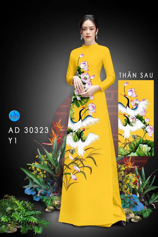 Vải Áo Dài Chim Hạc Kiểu Mới AD 30323 52 Vải Áo Dài Chim Hạc Kiểu Mới AD 30323