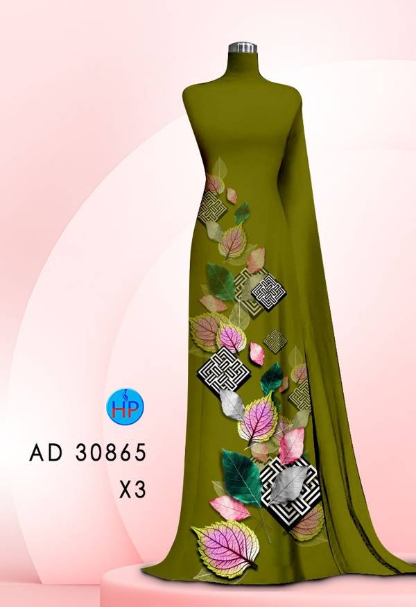 Vải Áo Dài In Hình Lá Thiết Kế 2021 AD 30865 50 Vải Áo Dài In Hình Lá Thiết Kế 2021 AD 30865