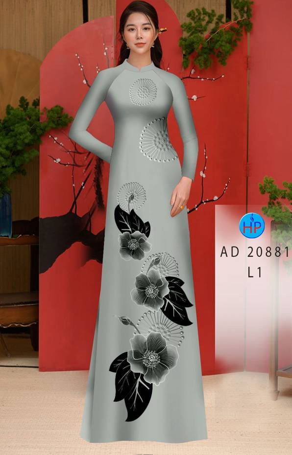 Vải Áo Dài Hoa In 3D Kiểu Mới AD 20881 38 Vải Áo Dài Hoa In 3D Kiểu Mới AD 20881
