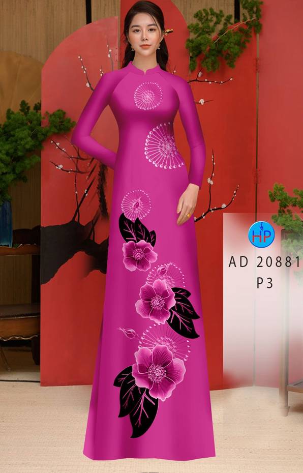 Vải Áo Dài Hoa In 3D Kiểu Mới AD 20881 46 Vải Áo Dài Hoa In 3D Kiểu Mới AD 20881