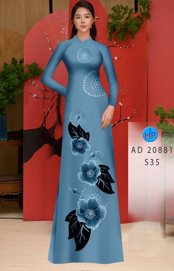 Vải Áo Dài Hoa In 3D Kiểu Mới AD 20881 45 Vải Áo Dài Hoa In 3D Kiểu Mới AD 20881