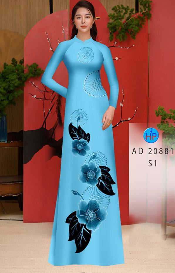 Vải Áo Dài Hoa In 3D Kiểu Mới AD 20881 52 Vải Áo Dài Hoa In 3D Kiểu Mới AD 20881