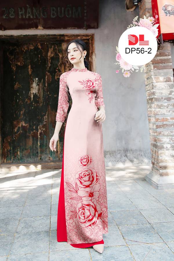 Vải Áo Dài Hoa Hồng Mới Ra AD DP56 18 Vải Áo Dài Hoa Hồng Mới Ra AD DP56