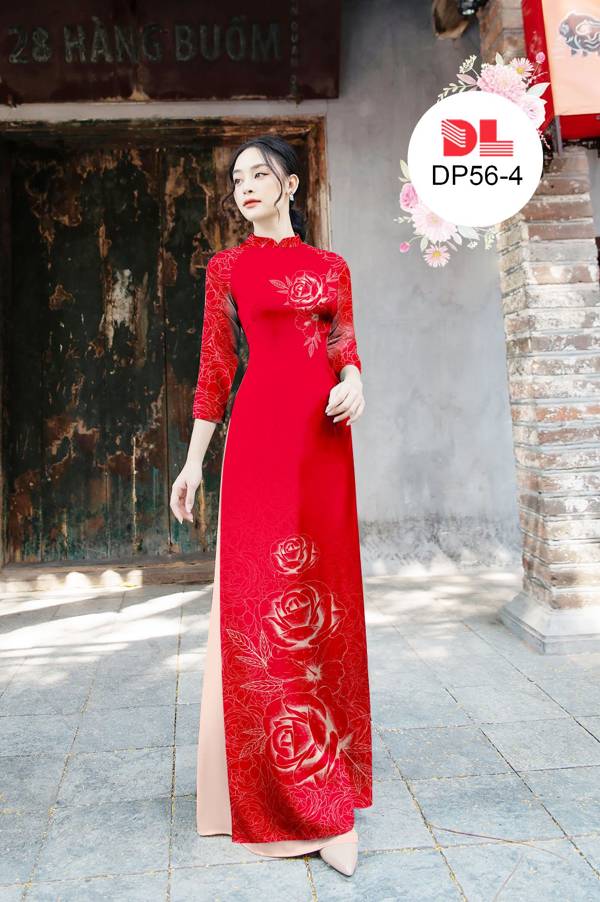 Vải Áo Dài Hoa Hồng Mới Ra AD DP56 20 Vải Áo Dài Hoa Hồng Mới Ra AD DP56