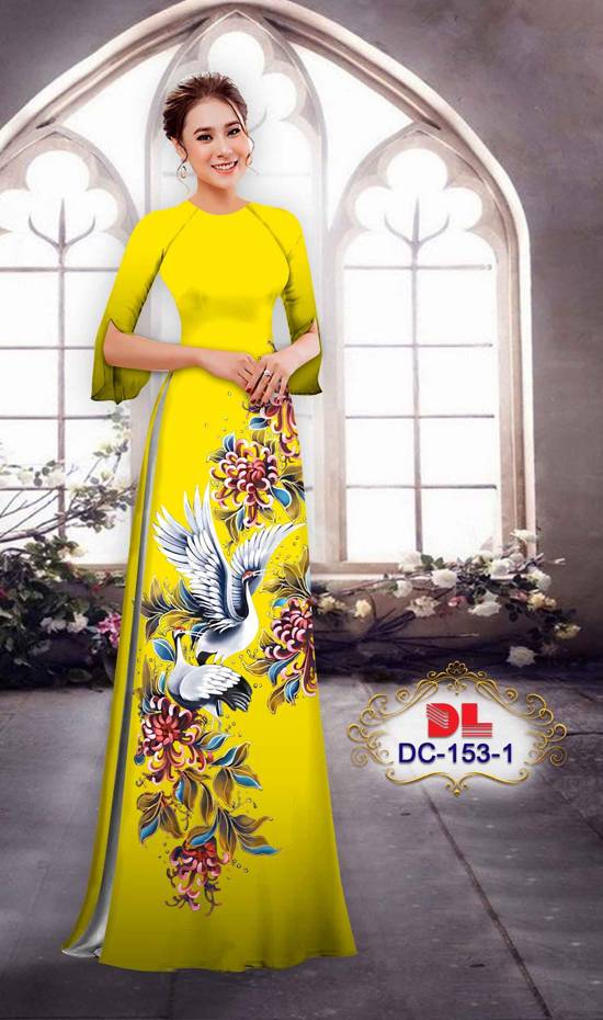 Vải Áo Dài Chim Hạc Kiểu Mới AD DC153 29 Vải Áo Dài Chim Hạc Kiểu Mới AD DC153