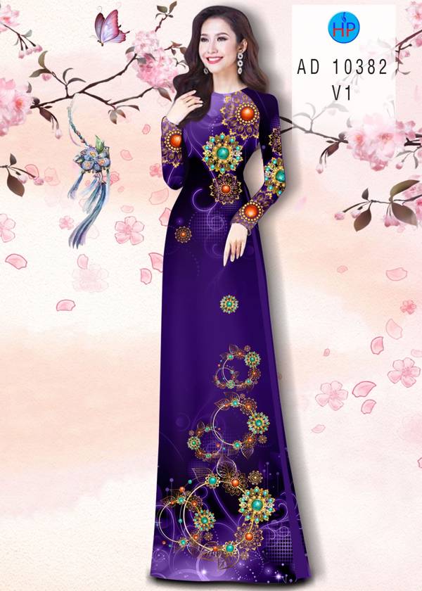 Vải Áo Dài Hoa Văn Mới Ra AD 10382 37 Vải Áo Dài Hoa Văn Mới Ra AD 10382