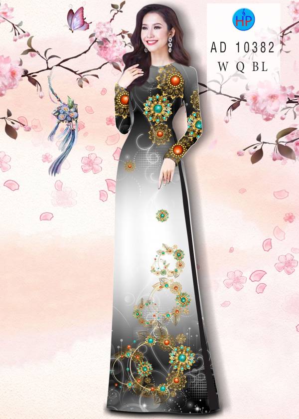 Vải Áo Dài Hoa Văn Mới Ra AD 10382 40 Vải Áo Dài Hoa Văn Mới Ra AD 10382