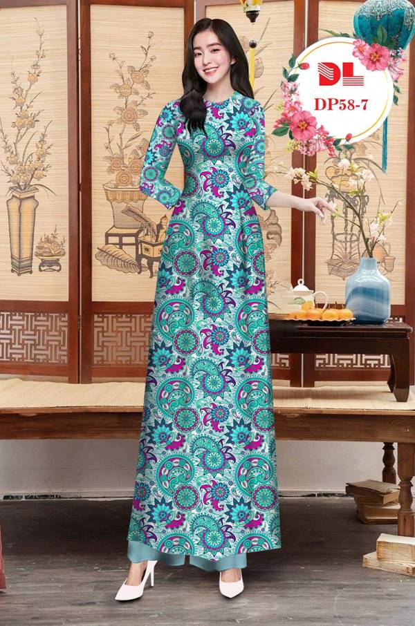 Vải Áo Dài Hoa Văn Mới Ra AD DP58 21 Vải Áo Dài Hoa Văn Mới Ra AD DP58