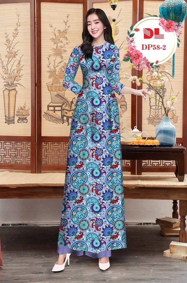 Vải Áo Dài Hoa Văn Mới Ra AD DP58 25 Vải Áo Dài Hoa Văn Mới Ra AD DP58