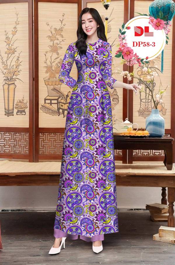 Vải Áo Dài Hoa Văn Mới Ra AD DP58 26 Vải Áo Dài Hoa Văn Mới Ra AD DP58