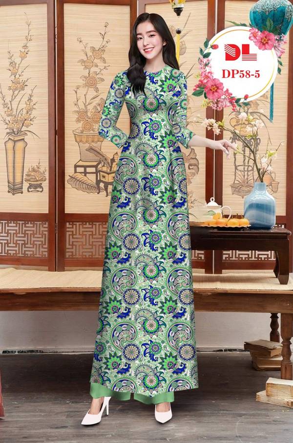 Vải Áo Dài Hoa Văn Mới Ra AD DP58 28 Vải Áo Dài Hoa Văn Mới Ra AD DP58