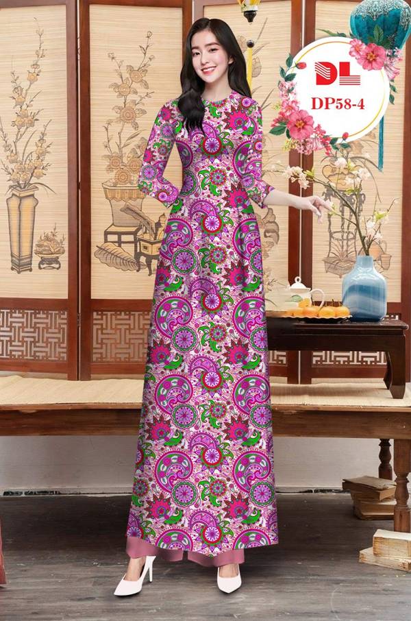 Vải Áo Dài Hoa Văn Mới Ra AD DP58 27 Vải Áo Dài Hoa Văn Mới Ra AD DP58