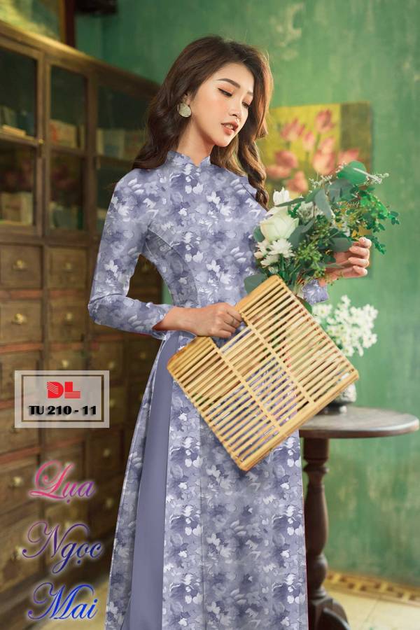 Vải Áo Dài Hoa Đều Thiết Kế 2021 AD TU210 25 Vải Áo Dài Hoa Đều Thiết Kế 2021 AD TU210
