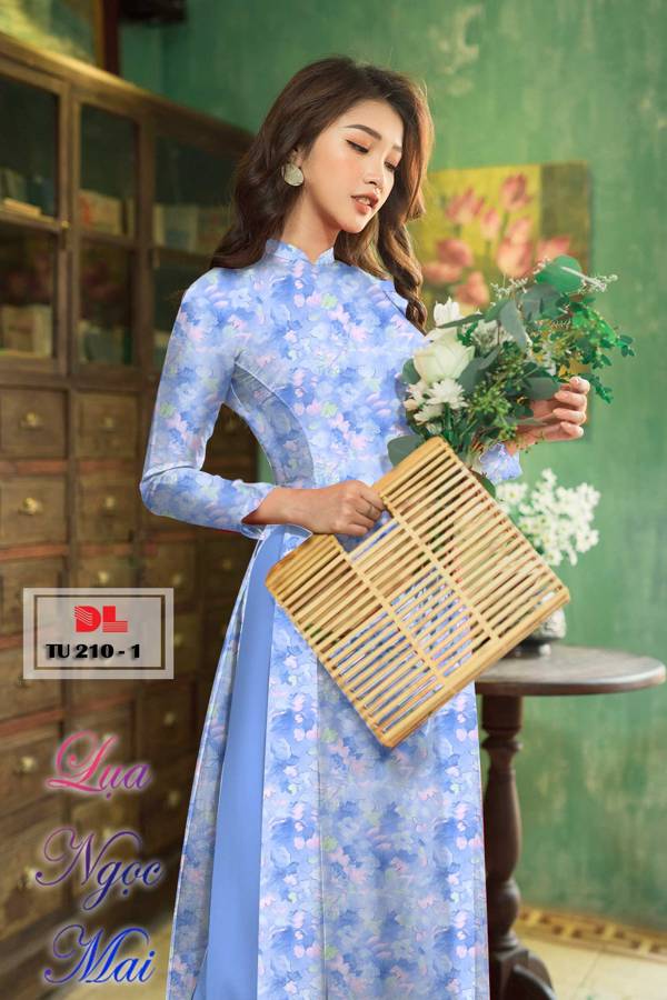 Vải Áo Dài Hoa Đều Thiết Kế 2021 AD TU210 27 Vải Áo Dài Hoa Đều Thiết Kế 2021 AD TU210