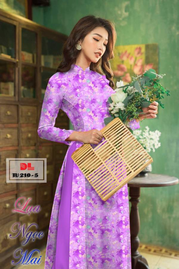Vải Áo Dài Hoa Đều Thiết Kế 2021 AD TU210 30 Vải Áo Dài Hoa Đều Thiết Kế 2021 AD TU210