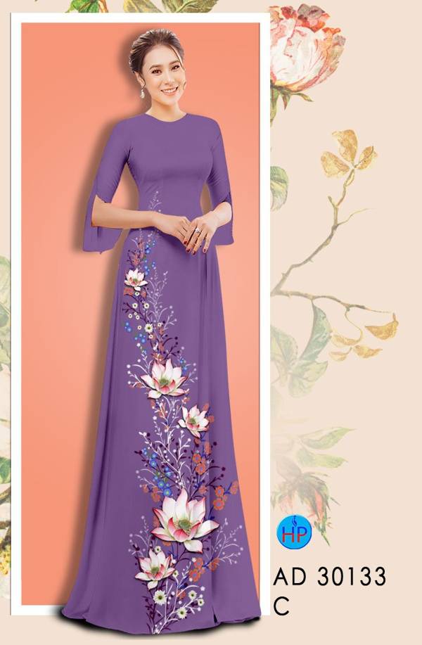 Vải Áo Dài Hoa Sen Thiết Kế 2021 AD 30133 51 Vải Áo Dài Hoa Sen Thiết Kế 2021 AD 30133