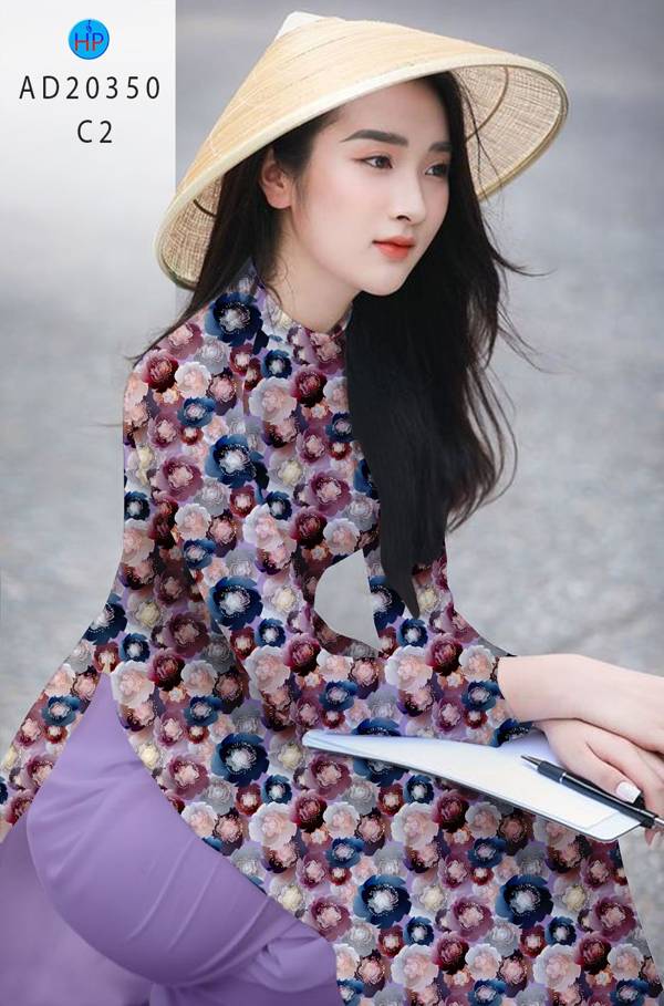 Vải Áo Dài Hoa Đều Mới Ra AD 20350 37 Vải Áo Dài Hoa Đều Mới Ra AD 20350