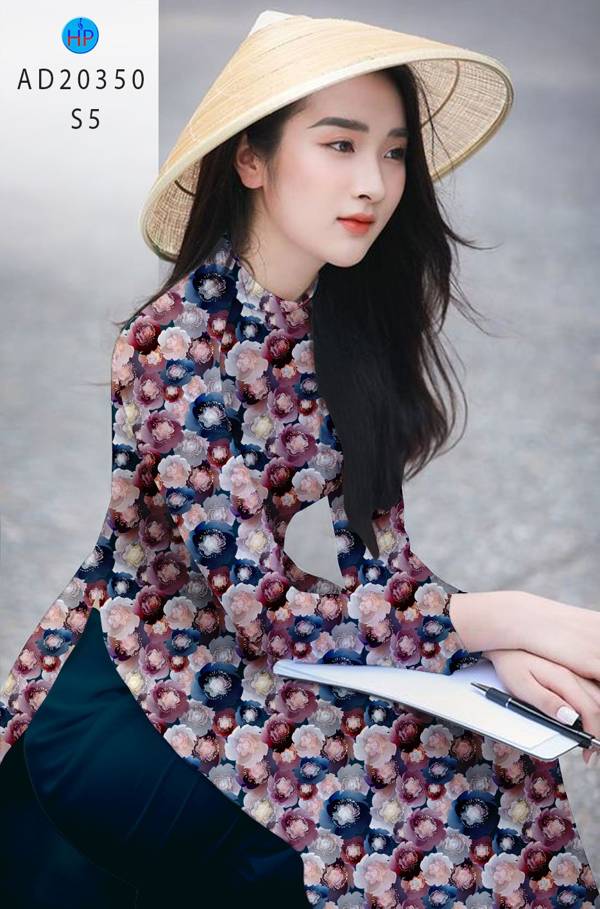 Vải Áo Dài Hoa Đều Mới Ra AD 20350 41 Vải Áo Dài Hoa Đều Mới Ra AD 20350