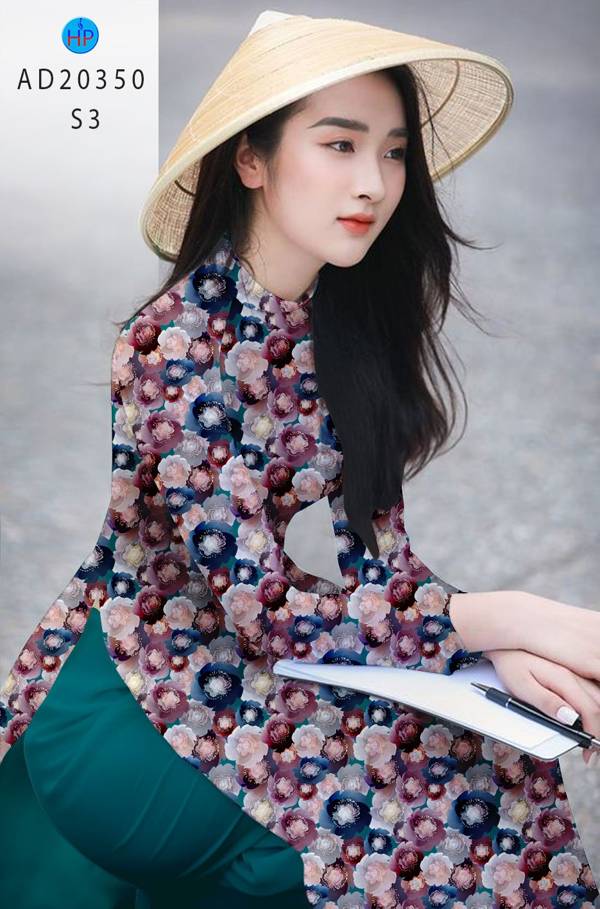 Vải Áo Dài Hoa Đều Mới Ra AD 20350 39 Vải Áo Dài Hoa Đều Mới Ra AD 20350