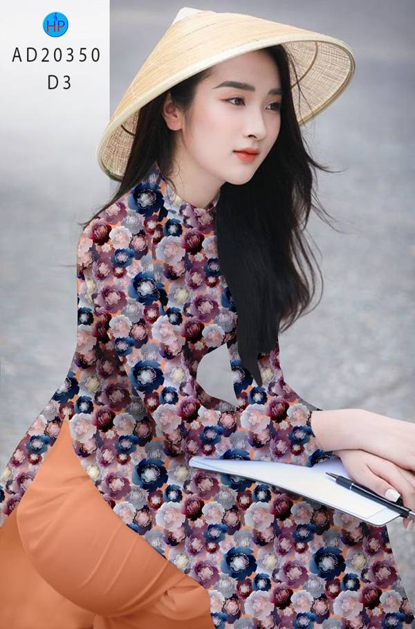 Vải Áo Dài Hoa Đều Mới Ra AD 20350 43 Vải Áo Dài Hoa Đều Mới Ra AD 20350