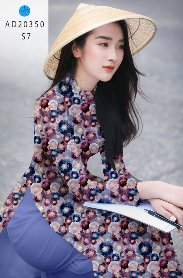 Vải Áo Dài Hoa Đều Mới Ra AD 20350 42 Vải Áo Dài Hoa Đều Mới Ra AD 20350