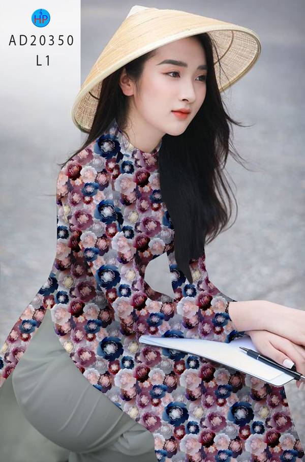 Vải Áo Dài Hoa Đều Mới Ra AD 20350 44 Vải Áo Dài Hoa Đều Mới Ra AD 20350