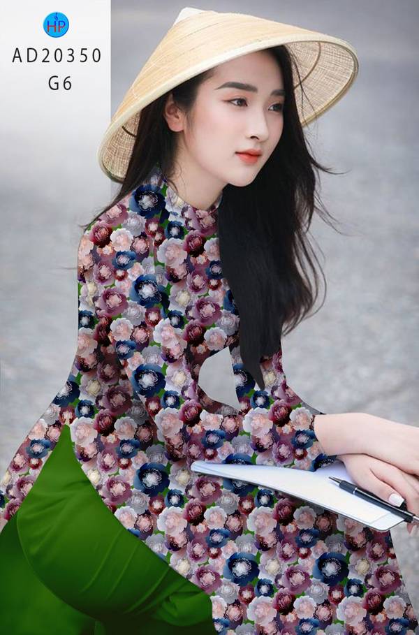 Vải Áo Dài Hoa Đều Mới Ra AD 20350 45 Vải Áo Dài Hoa Đều Mới Ra AD 20350
