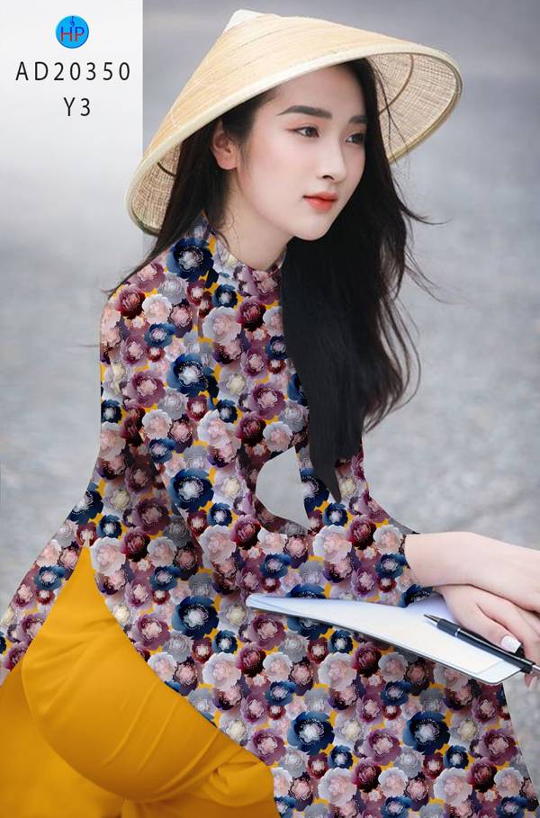 Vải Áo Dài Hoa Đều Mới Ra AD 20350 47 Vải Áo Dài Hoa Đều Mới Ra AD 20350