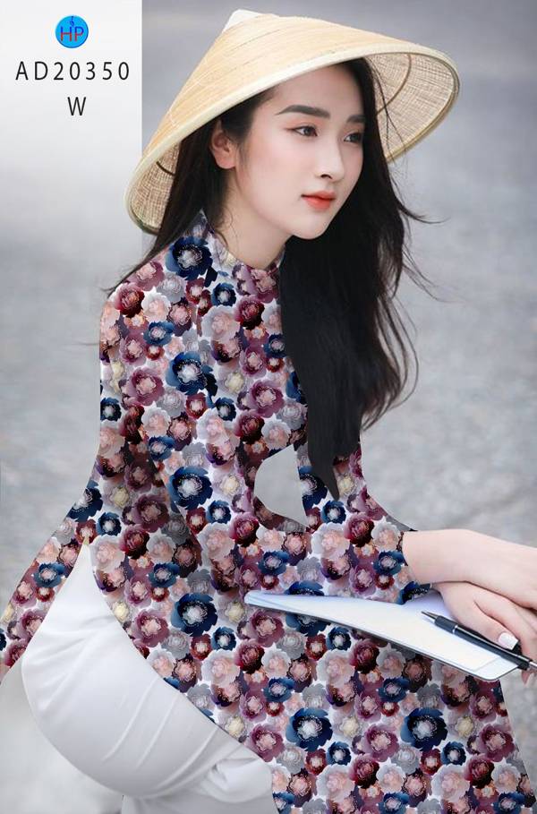 Vải Áo Dài Hoa Đều Mới Ra AD 20350 51 Vải Áo Dài Hoa Đều Mới Ra AD 20350