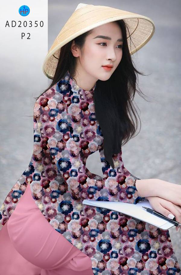 Vải Áo Dài Hoa Đều Mới Ra AD 20350 52 Vải Áo Dài Hoa Đều Mới Ra AD 20350