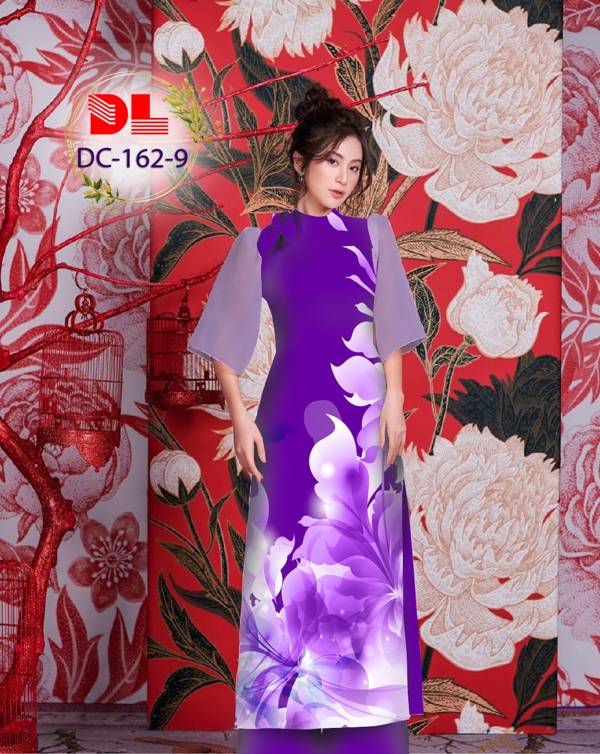 Vải Áo Dài Hoa In 3D Thiết Kế 2021 AD DC162 40 Vải Áo Dài Hoa In 3D Thiết Kế 2021 AD DC162