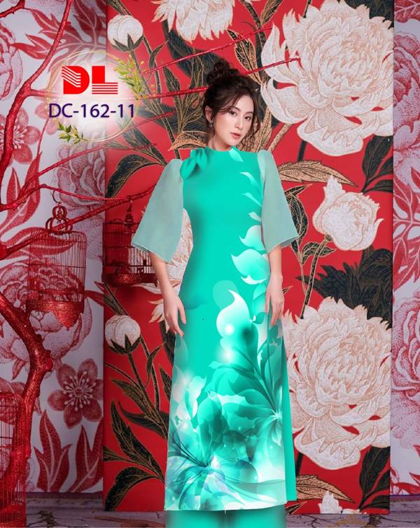 Vải Áo Dài Hoa In 3D Thiết Kế 2021 AD DC162 42 Vải Áo Dài Hoa In 3D Thiết Kế 2021 AD DC162