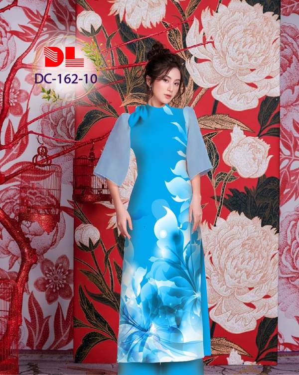 Vải Áo Dài Hoa In 3D Thiết Kế 2021 AD DC162 41 Vải Áo Dài Hoa In 3D Thiết Kế 2021 AD DC162